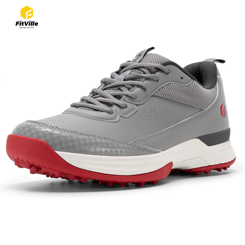 Men'S Shoes Water Resistant - รองเท้ากอล์ฟ FitVille Wide สำหรับผู้ชาย รองเท้ากอล์ฟสำหรับเล่นกลางแจ้ง กันน้ำ