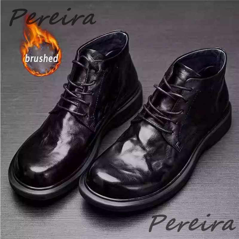 Men'S Shoes Hoka Sale - รองเท้าบูทข้อเท้าผู้ชายสำหรับฤดูใบไม้ร่วงและฤดูหนาว หนังสไตล์เรโทร หัวกลม ผูกเชือก รองเท้าสั้นทันสมัย ใช้งานได้หลากหลาย