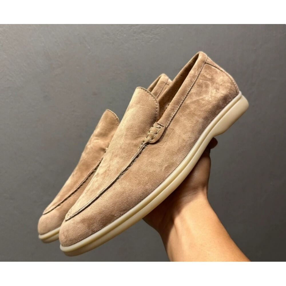 Men'S Shoes Smart - รองเท้าโลฟเฟอร์ลำลองหนังกลับสีเบจสุดหรู – สวมใส่สบายตลอดวันและเหมาะกับการแต่งกายแบบสมาร์ทแคชวล