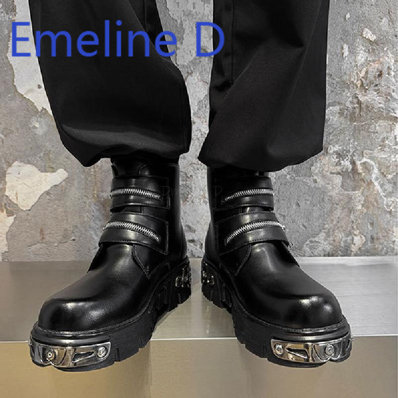 รองเท้าบูทสั้นทรงหุ้มข้อสไตล์ด - Men'S Shoes Increase Height บทวิจารณ์และราคา