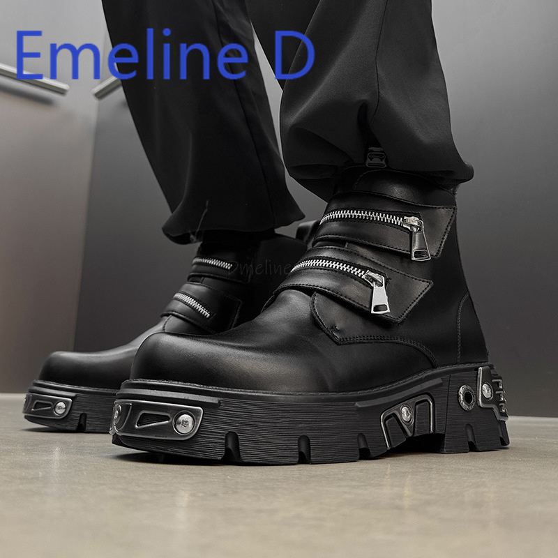 รองเท้าบูทสั้นทรงหุ้มข้อสไตล์ด - Men'S Shoes Increase Height บทวิจารณ์และราคา