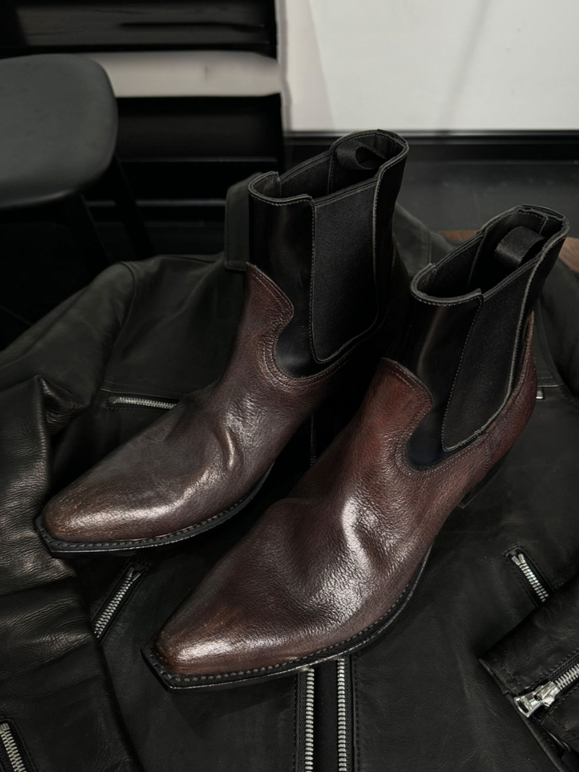 รองเท้าบูทเชลซีหนังสีดำสำหรับผ - Men'S Shoes Smart บทวิจารณ์และราคา